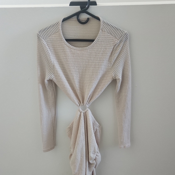 SHEIN Dresses & Skirts - SHEIN Women's Beige Waffle Knit Bodycon Dress